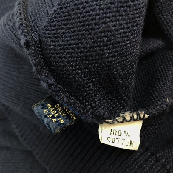 Navy Cotton Holiday Long Sleeve Sweater Sz M - Picture 8 of 8